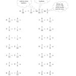 Adding And Subtracting Mixed Numbers With Like Denominators Worksheets