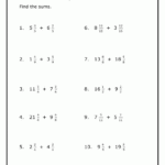 Adding Mixed Numbers With Same Denominator Worksheet