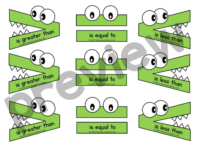 Alligator Greater Than Less Than Printables The Measured Mom