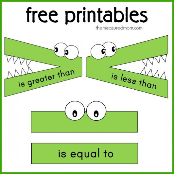 Alligator Greater Than Less Than Printables The Measured Mom