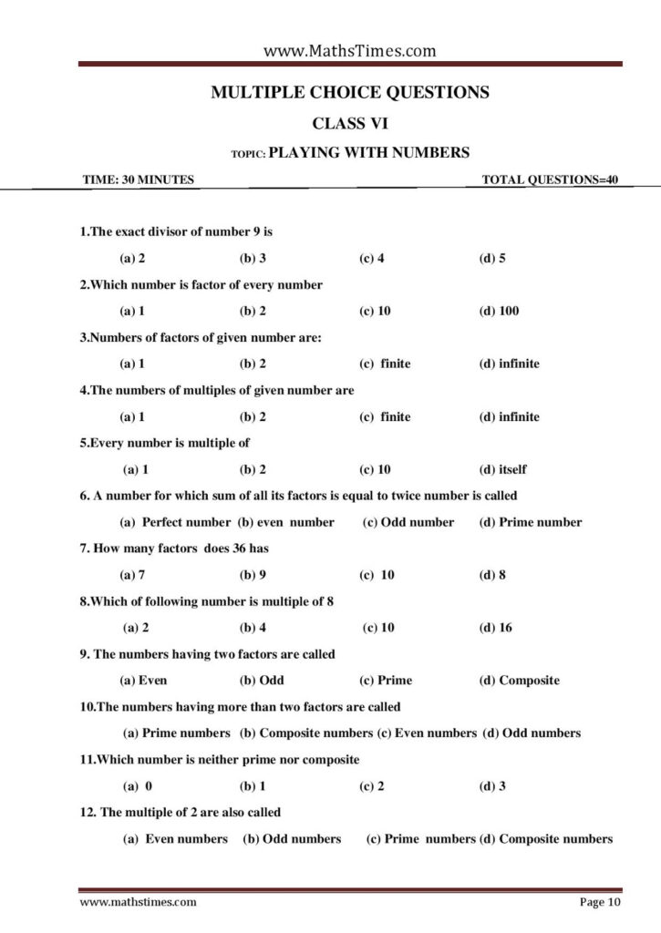 Apsg CLASS 6 WORKSHEET WHOLE NUMBERS PLAYING WITH NUMBERS BASIC GEOMETRY