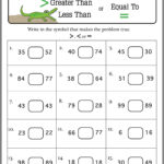 Comparing Numbers Worksheet 1St Grade