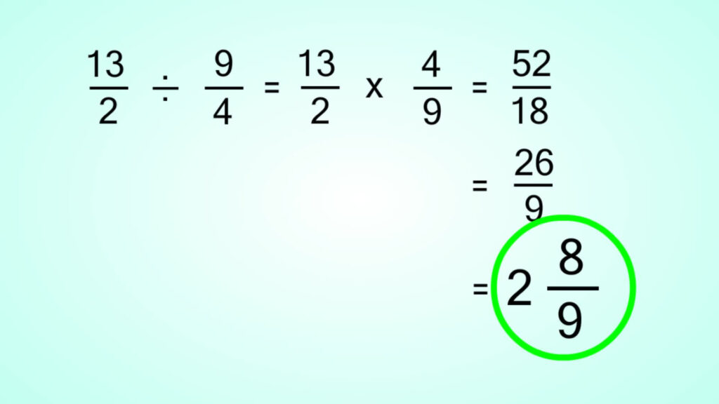 Dividing Mixed Numbers With Fractions