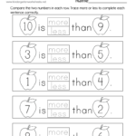 Free Printable Comparing Numbers From 1 To 10 Worksheet For Kindergarten