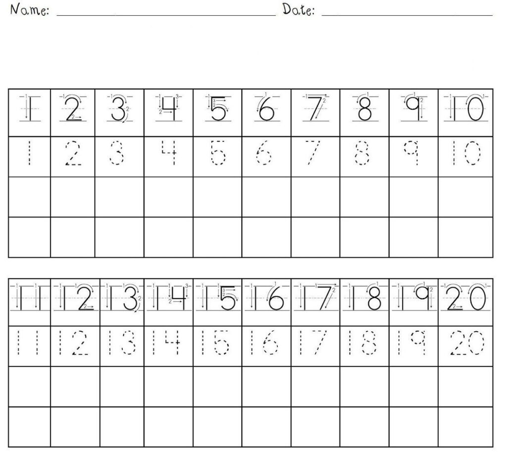 Free Printable Practice Writing Numbers 1 20 Printable Templates