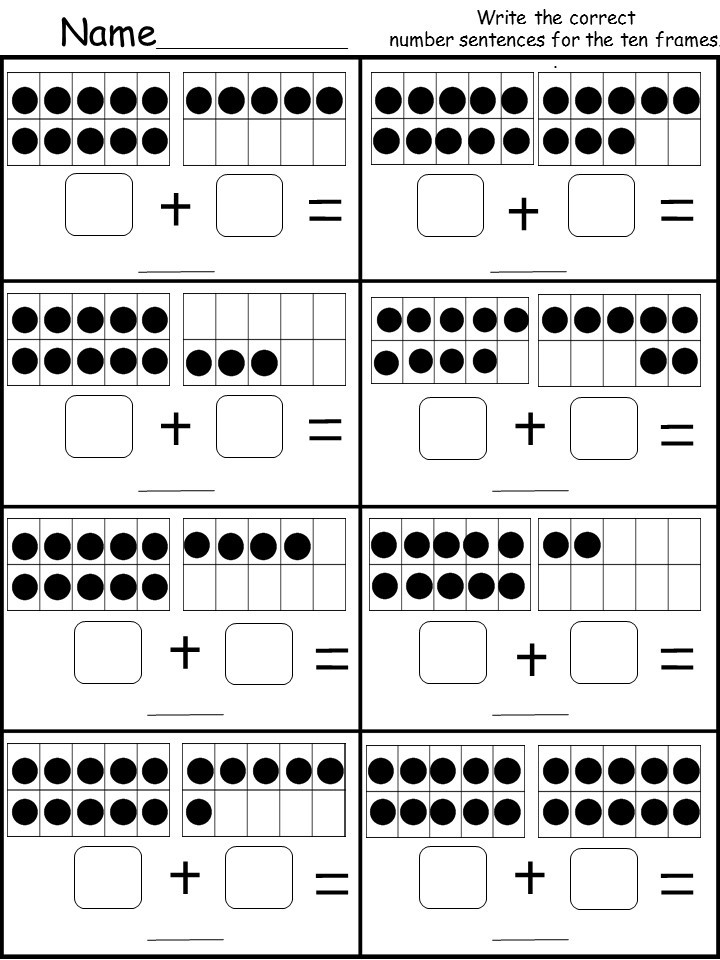 Free Ten Frame Addition Printable Kindermomma