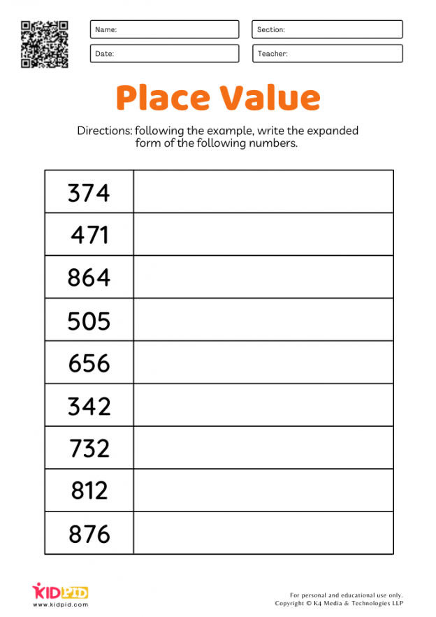 Math Expanded Form Worksheets For Grade 2 Kidpid