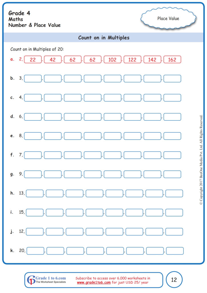 Multiples Worksheet