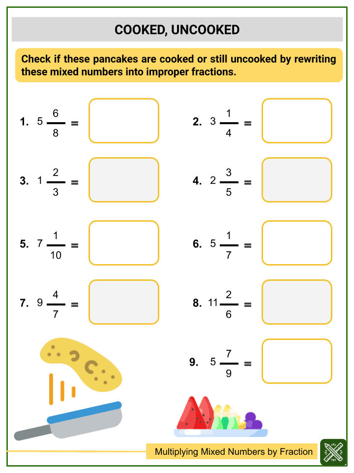 Multiplying Mixed Numbers Worksheet