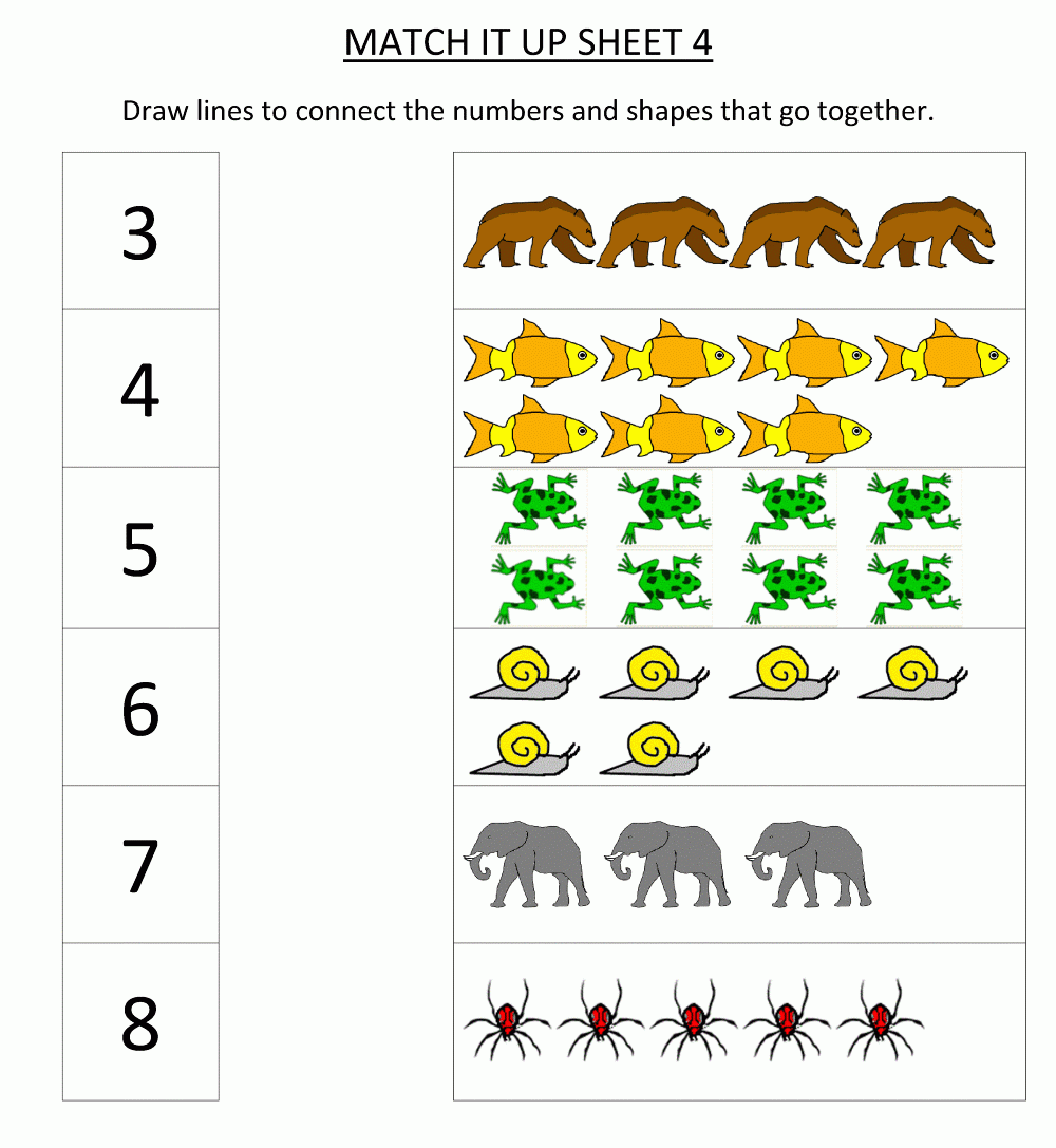 Numbers Kindergarten Worksheet Printable