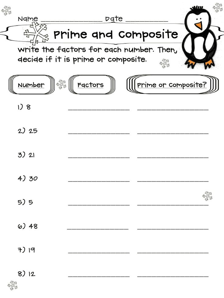 Prime And Composite Worksheets