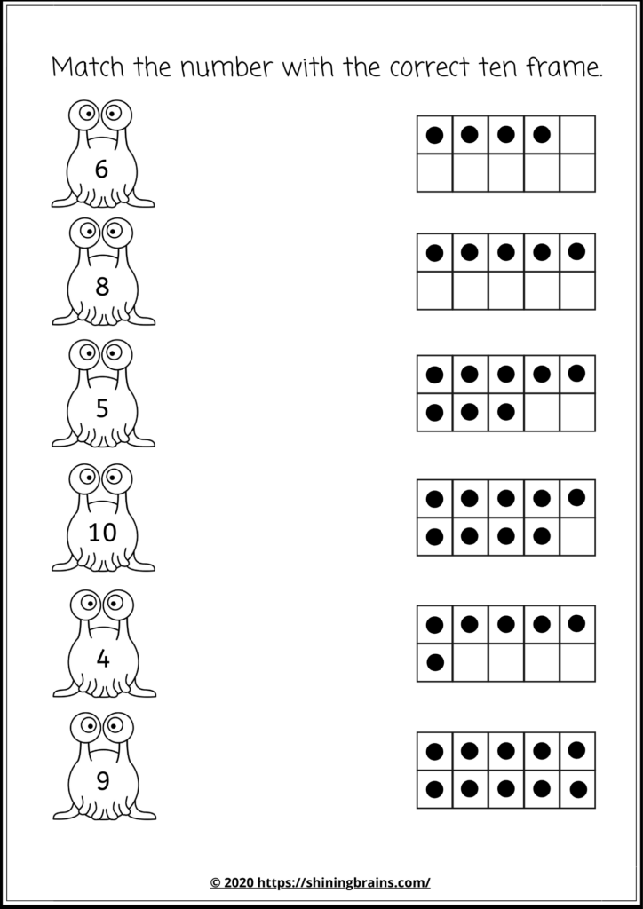Ten Frames Free Worksheets Free Ten Frames Printables For Beginners