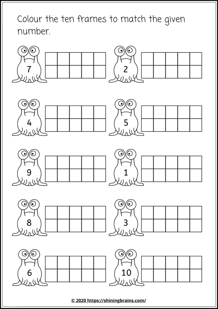 Ten Frames Free Worksheets Free Ten Frames Printables For Beginners