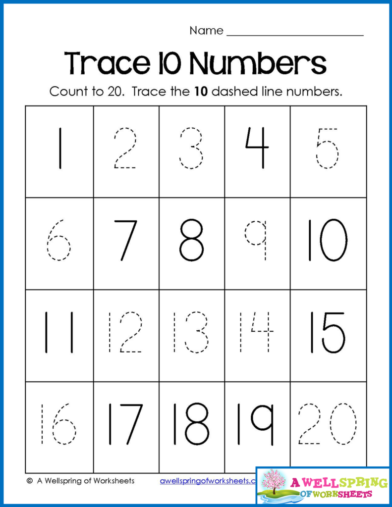Trace Numbers 1 20 Worksheets In This Worksheet Kids Count To 20 But 