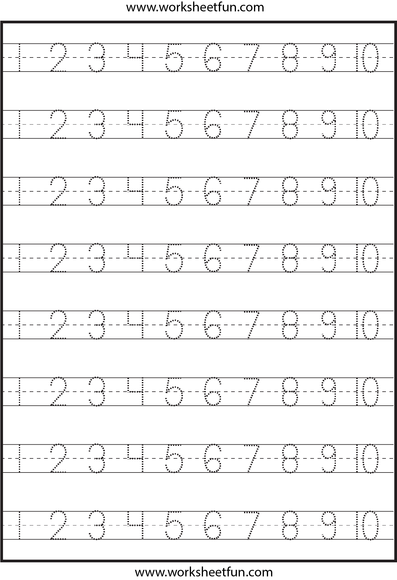 Tracing Numbers 1 10 Free Printable